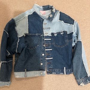 Revice patchwork denim jacket never worn size M-L